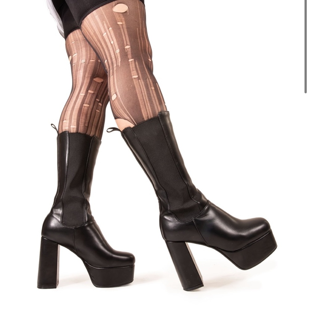 Platform Calf-High Boots